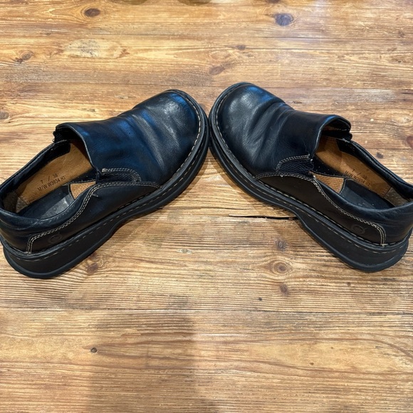 Born Shoes Mayflower Black Chunky Leather Loafers Women's Size 7 (EU‎ 38) EUC - Picture 5 of 12